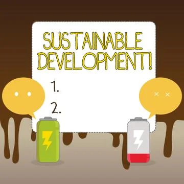 Handwriting text Sustainable Development. Concept meaning developing without  Stock Illustration