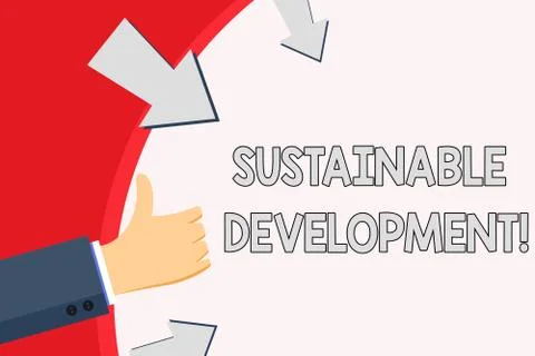 Handwriting text Sustainable Development. Concept meaning developing without  Stock Illustration