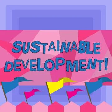 Handwriting text Sustainable Development. Concept meaning developing without  Stock Illustration