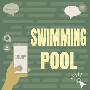 Handwriting text Swimming Pool. Concept meaning Structure designed to hold water Stock Illustration