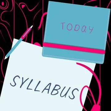 Handwriting text Syllabus. Internet Concept a summary outline of a discourse Stock Illustration