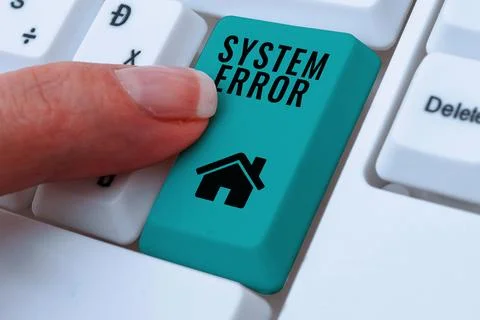 Handwriting text System Error. Business showcase Technological failure Software Stock Photos