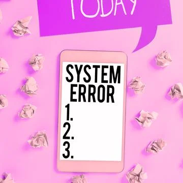 Handwriting text System Error. Business idea Technological failure Software Stock Photos