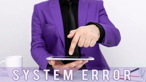 Handwriting text System Error. Business approach Technological failure Software Stockfoto's