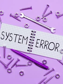 Handwriting text System Error. Business idea Technological failure Software Stock Photos