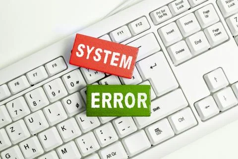 Handwriting text System Error. Business overview Technological failure Software Stockfoto's