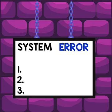 Handwriting text System Error. Concept meaning instruction that is not Stock-Illustration