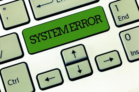 Handwriting text System Error. Concept meaning Technological failure Software Stock Photos