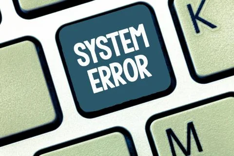 Handwriting text System Error. Concept meaning Technological failure Software Stock Photos