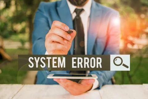 Handwriting text System Error. Concept meaning instruction that is not Foto stock