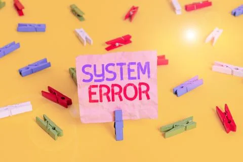 Handwriting text System Error. Concept meaning instruction that is not 库存照片