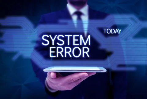 Handwriting text System Error. Conceptual photo Technological failure Software Stockfoto's