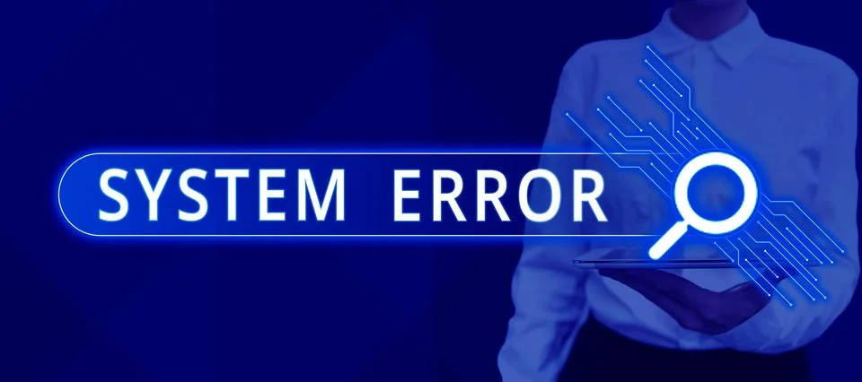 Handwriting text System Error. Internet Concept Technological failure Software 스톡 사진