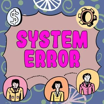 Handwriting text System Error. Word Written on Technological failure Software Stock Illustration