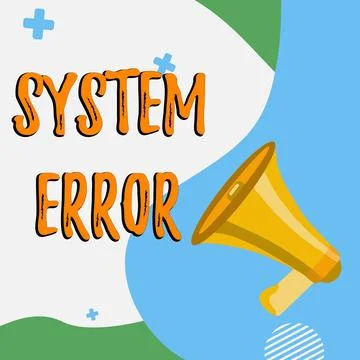 Handwriting text System Error. Word Written on Technological failure Software Ilustración de archivo