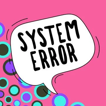 Handwriting text System Error. Word Written on Technological failure Software Stock-Illustration