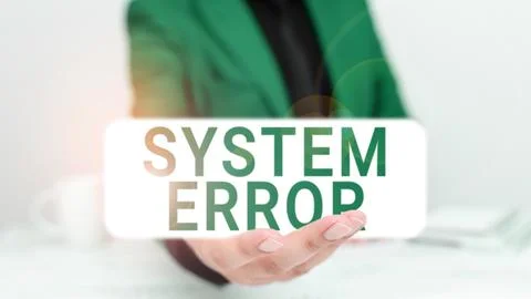Handwriting text System Error. Word Written on Technological failure Software Stockfoto's