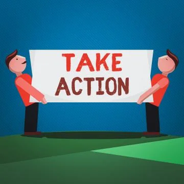 Handwriting text Take Action. Concept meaning positive act of making a decision Illustrazione stock