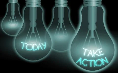 Handwriting text Take Action. Concept meaning positive act of making a decision Stock Illustration