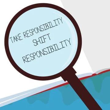 Handwriting text Take Responsibility Shift Responsibility. Concept meaning Be Stock Illustration