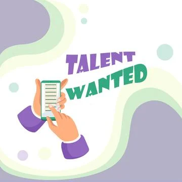 Handwriting text Talent Wanted. Internet Concept method of identifying and Stock Illustration