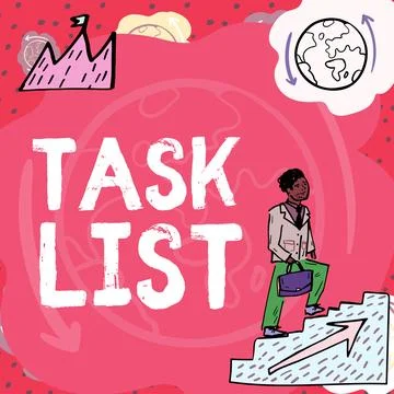 Handwriting text Task List. Business idea Planification reminder group of 库存插图