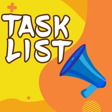 Handwriting text Task List. Business concept Planification reminder group of Stock Illustration