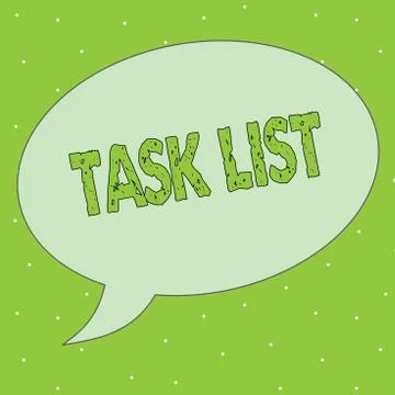 Handwriting text Task List. Concept meaning Planification reminder group of 库存插图