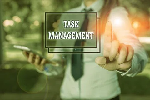 Handwriting text Task Management. Concept meaning the process of managing a task Stock Photos