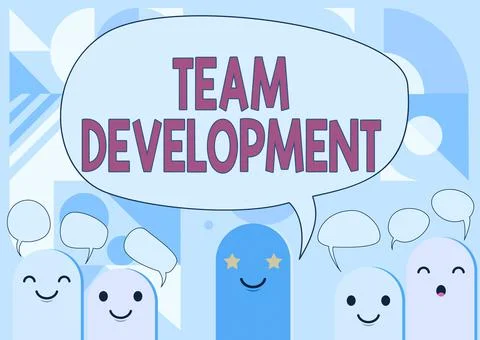 Handwriting text Team Development. Business overview the enhancement of the Illustrazione stock
