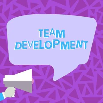 Handwriting text Team Development. Business approach learn why and how small 库存插图