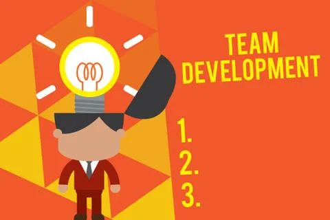 Handwriting text Team Development. Concept meaning learn why and how small Stock-Illustration