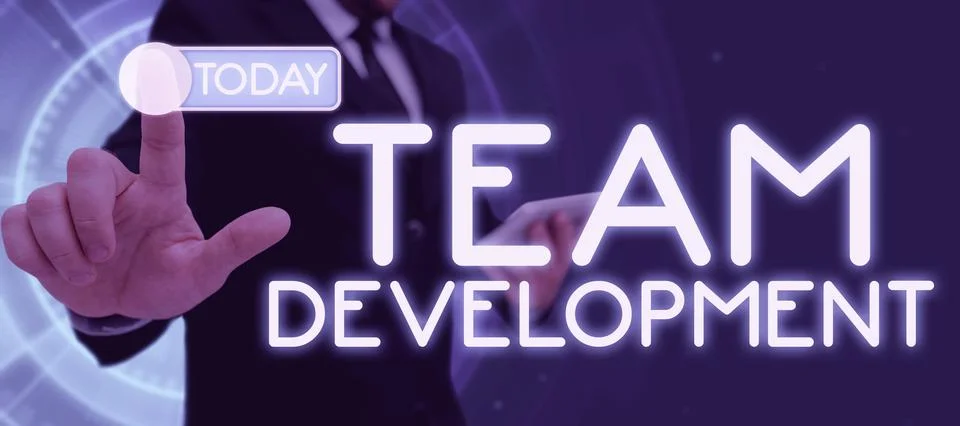 Handwriting text Team Developmentlearn why and how small groups change over time 写真素材