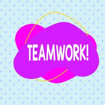 Handwriting text Teamwork. Concept meaning combined action of group especially Ilustración de archivo