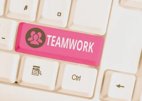 Handwriting text Teamwork. Concept meaning Group of showing who work together as Stock Photos