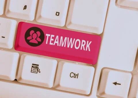 Handwriting text Teamwork. Concept meaning Group of showing who work together as Stock Photos