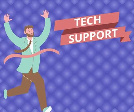 Handwriting text Tech Support. Business overview Assisting individuals who are イラスト素材
