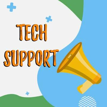 Handwriting text Tech Support. Business showcase Assisting individuals who are Stock Illustration