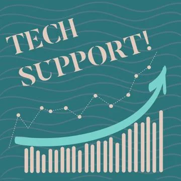 Handwriting text Tech Support. Concept meaning Help given by technician Online Stock Illustration