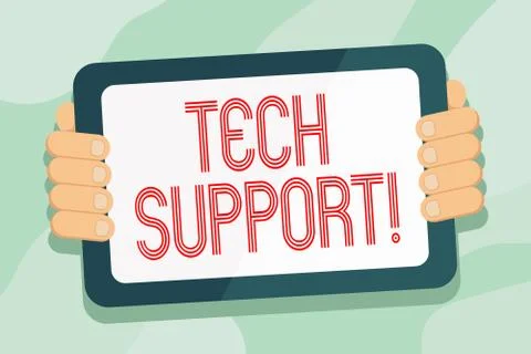 Handwriting text Tech Support. Concept meaning service by hardware or softwar 스톡 일러스트