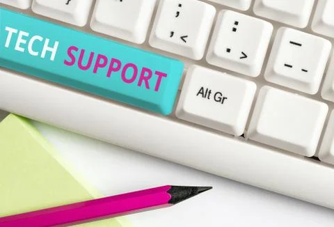Handwriting text Tech Support. Concept meaning Assisting individuals who are 写真素材