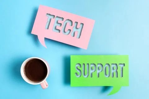 Handwriting text Tech Support. Concept meaning Assisting individuals who are Stock Photos