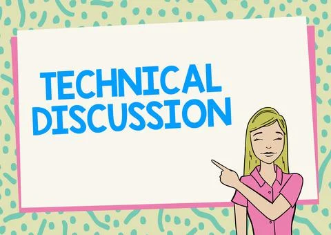 Handwriting text Technical Discussion. Internet Concept conversation or debate Illustrazione stock