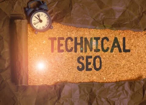 Handwriting text Technical Seo. Concept meaning Optimization of website that Foto stock
