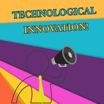 Handwriting text Technological Innovation. Concept meaning New Invention from Stock Illustration