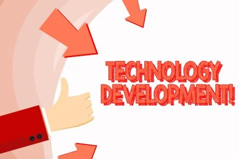 Handwriting text Technology Development. Concept meaning Anything in regards to Illustrazione stock