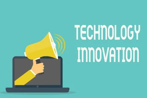 Handwriting text Technology Innovation. Concept meaning advanced net connected Illustrazione stock