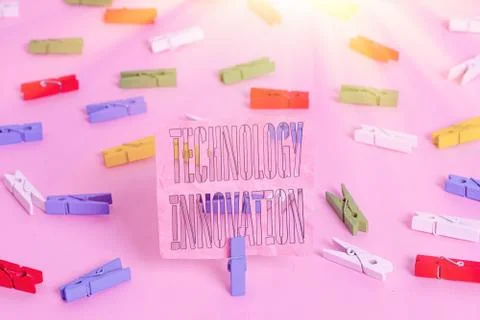 Handwriting text Technology Innovation. Concept meaning advanced net connected Foto stock