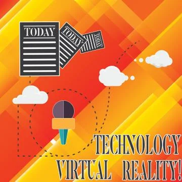 Handwriting text Technology Virtual Reality. Concept meaning interactive Stock Illustration