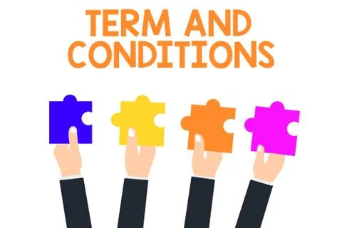 Handwriting text Term And Conditions. Concept meaning Policies and Rules where Illustration